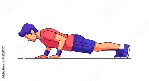 A man in a plank position with dumbbells on a white background, engaging in fitness training and physical exercise with strength