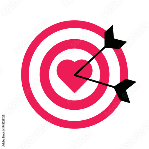 Target Goal Achievement Concept - Arrow Hitting Bullseye Illustration