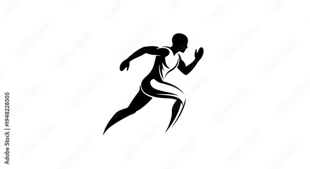 Obraz premium Runner Silhouette - Dynamic Sport and Fitness Icon