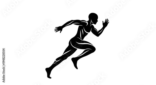 Silhouette of a person running, athletic silhouette