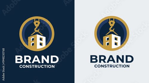 This logo for a construction brand features a bold, simple design highlighting strength and reliability, perfectly reflecting the essence of the construction industry.