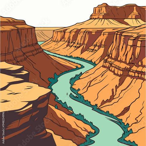 A river running through a canyon with steep cliffs