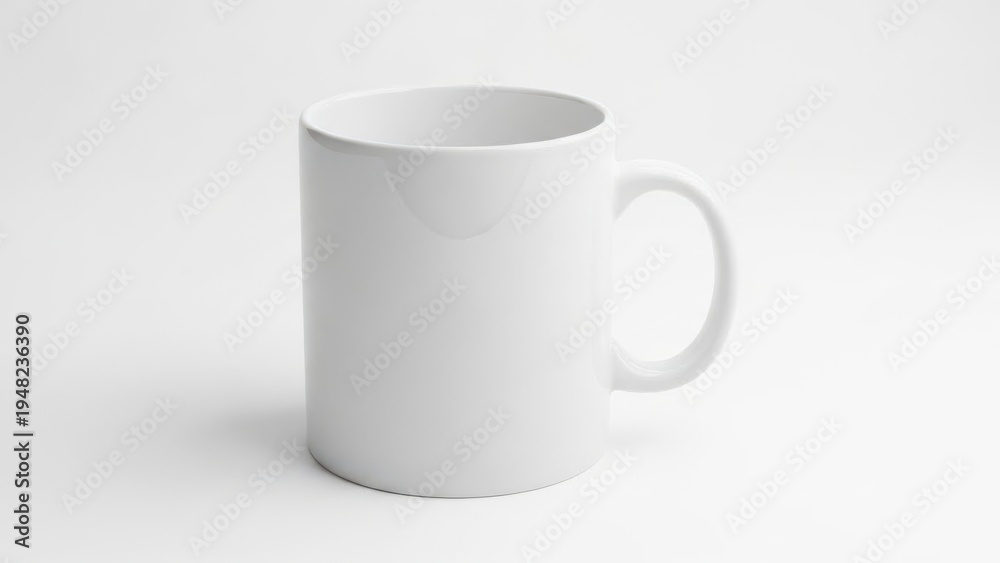 Fototapeta premium White ceramic mug isolated on white background