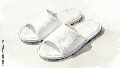 Soft Home Shoes Cozy Slippers isolated watercolor vector illustration svg