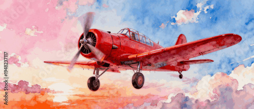 Old Vintage Plane Vintage Airplane isolated watercolor vector illustration svg