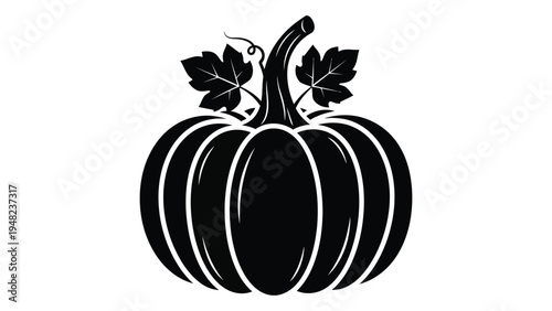 A simple yet symbolic black pumpkin illustration for fall and halloween celebrations
