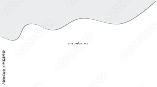 Minimal white paper cut background with soft shadow abstract layer design