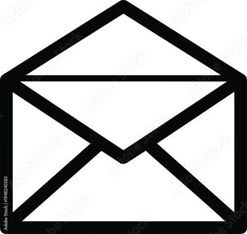 open mail envelope icon email communication, contact, new, notification, outline, lineart, simple, minimalist, digital, 