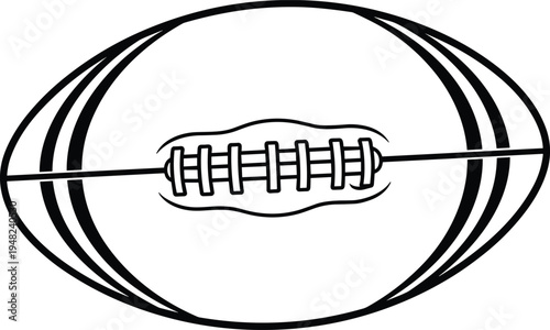  American football, emphasizing its iconic  Sport, Game, Ball, Play, Athlete, Team, Field, Touchdown, Gridiron, Laces, Stitching, Equipment,