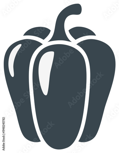 Simple Silhouette of a Bell Pepper