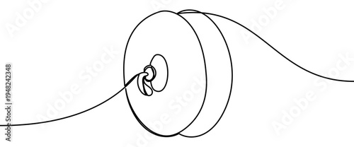 Orchestral cymbals continuous line drawing isolated on transparent background vector illustration. Minimalist monoline drawing of a classic percussion instrument used in orchestra and band music