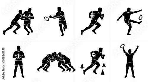American Football Vector Silhouettes for Game and Training