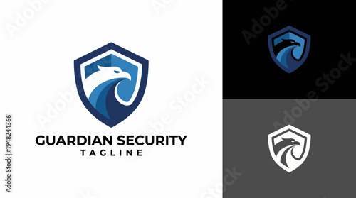 A modern logo representing Guardian Security Services, featuring a shield with an eagle design that evokes strength, protection, and reliability in the security industry.