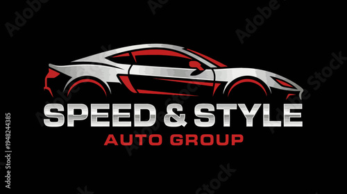 The image showcases a sleek and modern car silhouette against a dark background, representing speed and style for an auto group brand message that resonates with automotive enthusiasts.
