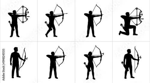 Archery Vector Silhouettes for Sports and Target Design