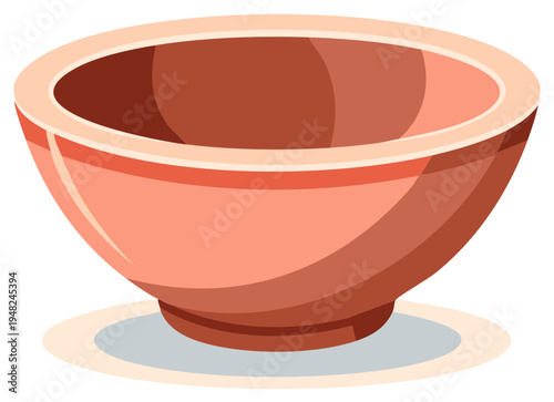 Empty terra cotta bowl kitchenware dishware utensil eating serving cooking baking rustic earthenware food presentation