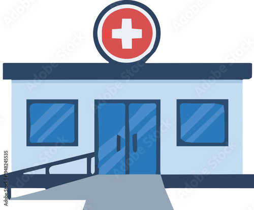 A simple vector illustration of a medical hospital building symbolizing health, healthcare, and worldhealthday