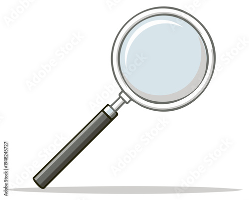 Cartoon Magnifying Glass Illustration, Examining, Searching, Exploring
