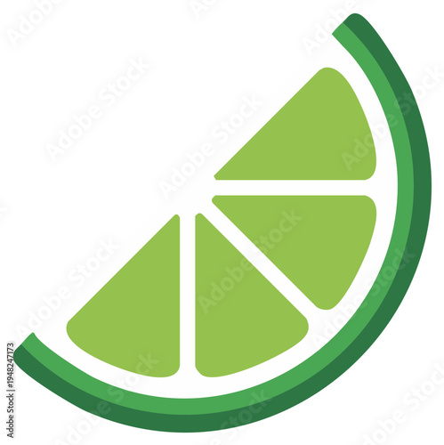 Vibrant lime slice icon for refreshing healthy food and beverage concepts