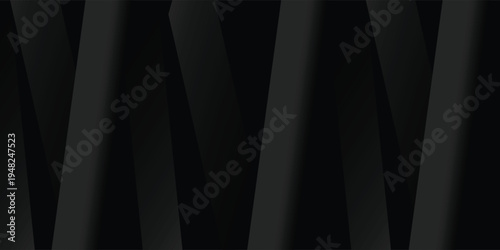 Modern black white abstract background. Minimal. Gradient. Dark grey banner with geometric shapes, lines, stripes, triangles. Design. Futuristic. Cut paper or metal effect.vector eps10