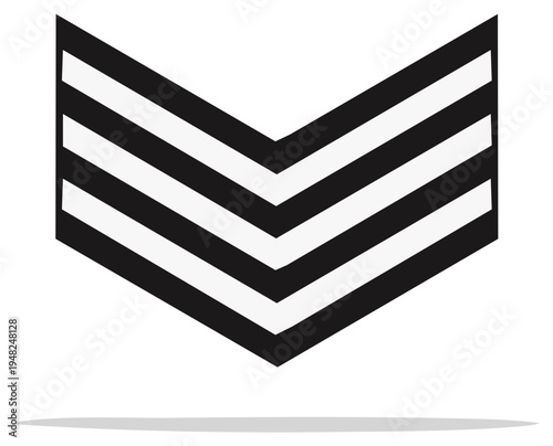 Vector chevron stripes emblem rank insignia symbol for military police or service organizations