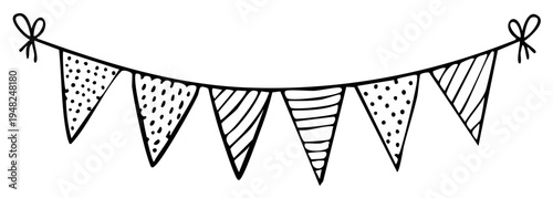 Hand drawn pennant banner illustration