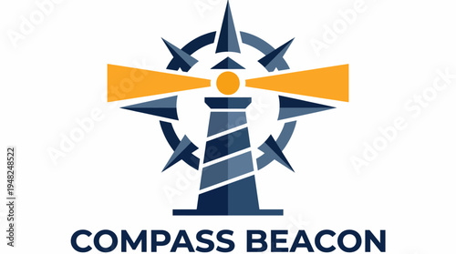 The image depicts a lighthouse beacon surrounded by a compass design, symbolizing guidance, direction, and hope in navigating through life's challenges and uncertainties.