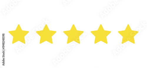 Fotografía yellow five star rating review png file type transparent background