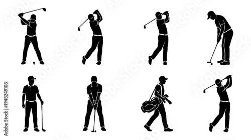 Golf Vector Silhouettes for Sports Training and Design