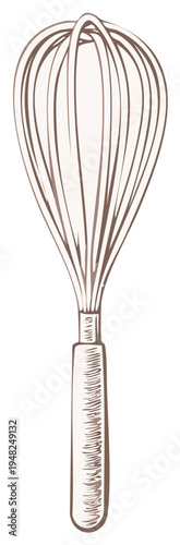 Sketch of a wire whisk cooking utensil