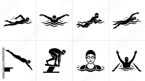 Swimming Vector Silhouettes for Sports Training and Design