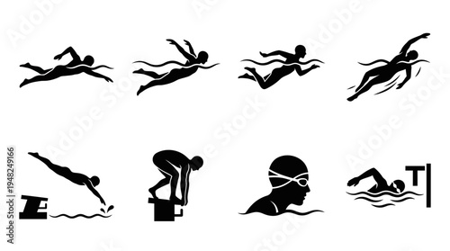 Swimming Vector Silhouettes for Sports Training and Design