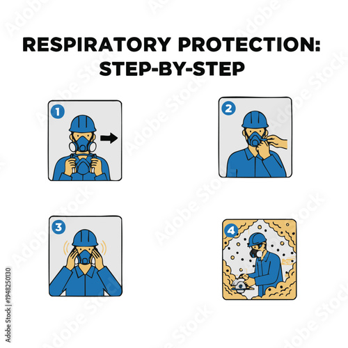 Step by step instructions for wearing safety mask ppe