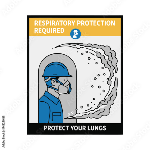 Respiratory protection required poster for lung safety
