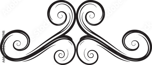 Black swirly vector ornament decoration element