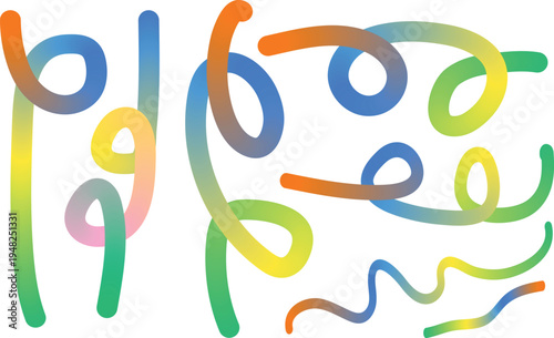 Vibrant colorful scribbles on white background