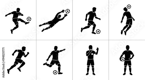 Soccer Vector Silhouettes for Sports Training and Design