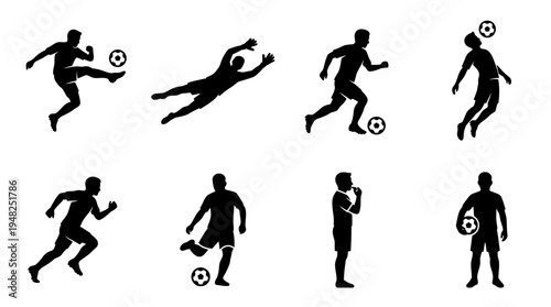 Soccer Vector Silhouettes for Sports Training and Design