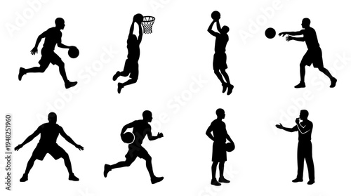 Basketball Vector Silhouettes for Sports Training and Design