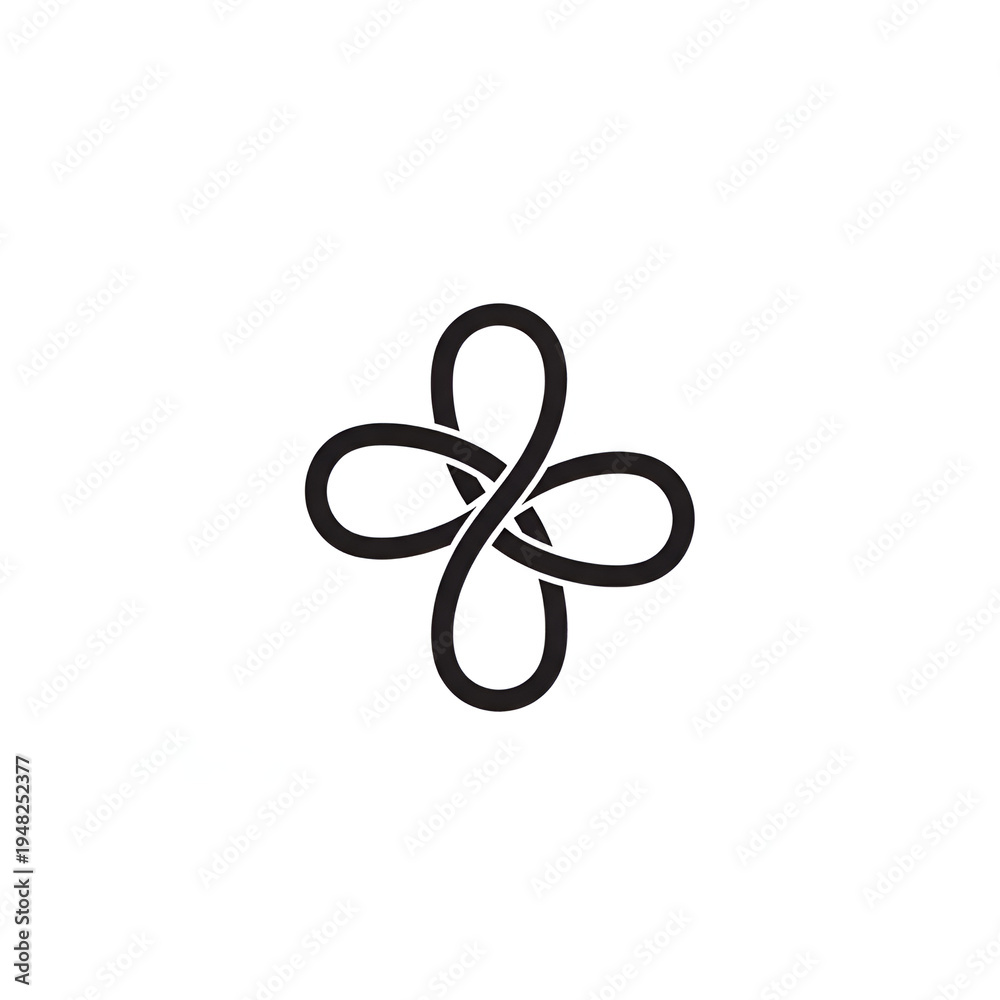 Obraz premium Minimalist Continuous Line Knot Logo Design