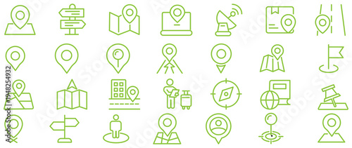 Logistics and Delivery Tracking Location Pins – Minimal GPS Marker Vector Icon Set. Map pin icon. location pin place marker. Location icon. Map marker pointer icon set. GPS location symbol collection