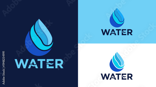 A modern logo featuring a water droplet design, perfect for businesses focusing on purity, hydration, and environmental consciousness in their branding.