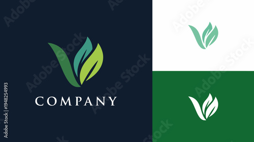 A stylized leaf logo, emphasizing nature elements and sustainability, suitable for companies focused on environmental and health-oriented products and services.