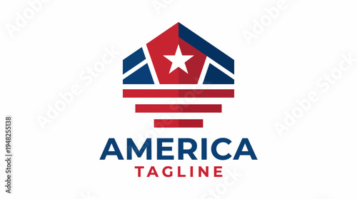 A contemporary logo representing America, featuring a bold star design and geometric elements, encapsulating national pride and modern branding aesthetics.