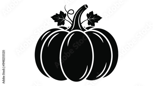 A simple yet symbolic black pumpkin illustration for autumn and halloween celebrations