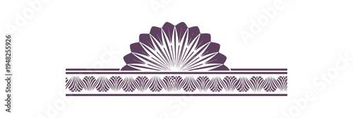 Decorative ornamental design element in purple on black