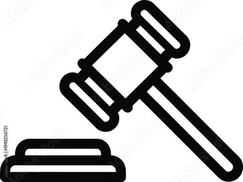 judge gavel and sound block icon
