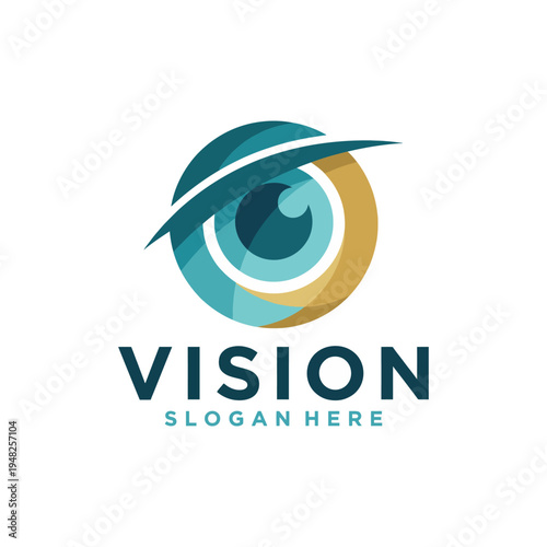 This image features a contemporary logo design emphasizing a stylized eye and circular elements, perfect for a brand focusing on vision, clarity, or insight.