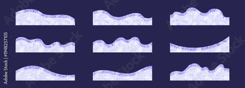 Shape separator curve for wave divider footer and website sparkle glitter. Cute gradation dream for unicorn vector banner and design web page. Shape header bottom for wave cloud corner
