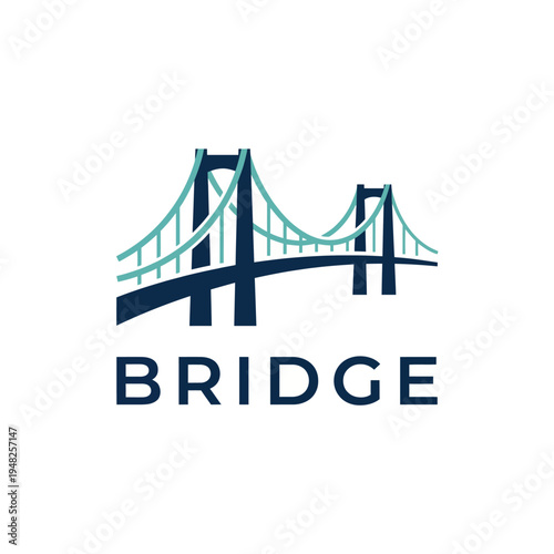 This sophisticated logo design depicts a modern bridge, emphasizing structural elegance and connectivity, suitable for businesses related to construction, engineering, or design.